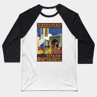 Moroccan Travel Poster: Tetuan Baseball T-Shirt